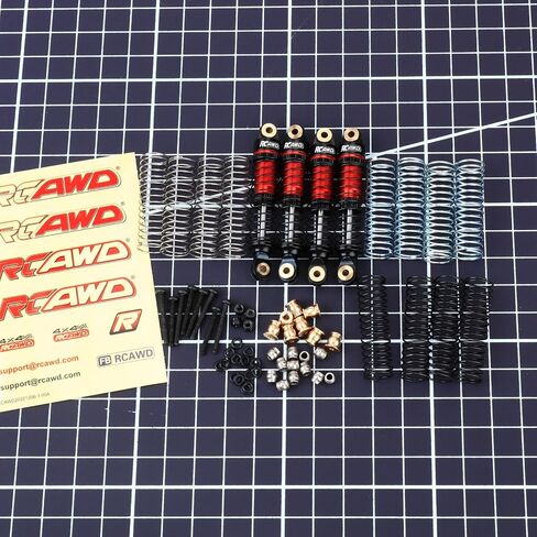 RCAWD Hole To Hole Alloy 50mm Shocks Oil Filled for 1/18 Hobby Plus Front Rear Shock 1/18 Furitek FX118 Upgrades Part Black in Saudi Arabia
