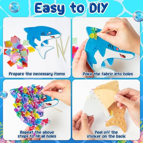 3sscha 12 Packs Winter Polar Animals Poking Craft Kit - Christmas Creative DIY Foam Poke Fabric Art Set for Kids Make Your Own Winter Card Party Decor Gift School Classroom Rewards Activity Supplies in Saudi Arabia