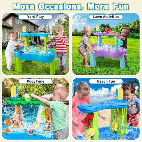 Powerful Water Table Pump, Battery Powered Water Pump for Water Table 3 Hours Non-Stop Fun Portable Summer Outdoor Sand/Water Table Toys Water Play Table Accessories for Toddlers Kids（Yellow） in Kuwait