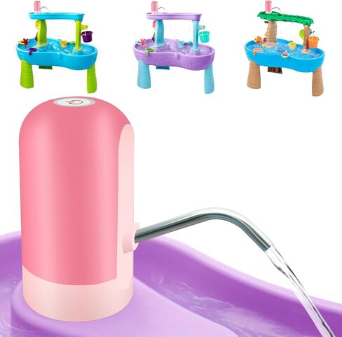 Powerful Water Table Pump, Battery Powered Water Pump for Water Table 3 Hours Non-Stop Fun Portable Summer Outdoor Sand/Water Table Toys Water Play Table Accessories for Toddlers Kids（Yellow） in Kuwait