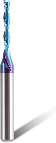 HQMaster Extra Long Ball Nose CNC Router Bit 1/4 inch Shank Solid Carbide CNC Router Bit with Nano Blue Coating End Mill for Wood Cut, Carving (1/4" x 1/4" x 1-1/8" x 3" Up Cut) in Kuwait