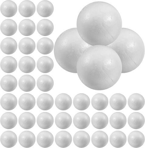 Tofficu 100pcs كرات الرغوة كرات الرغوة الحرفية 4 سم ، كرات رغوة للحرف اليدوية ، كرة رغوة بيضاء ، زخارف عيد الميلاد ، كرات رغوة البوليسترين للحرف اليدوية والفنون ، كرات الرغوة الدائرية السائبة للمنزل الحرفي DIY in Kuwait
