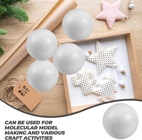 Tofficu 100pcs كرات الرغوة كرات الرغوة الحرفية 4 سم ، كرات رغوة للحرف اليدوية ، كرة رغوة بيضاء ، زخارف عيد الميلاد ، كرات رغوة البوليسترين للحرف اليدوية والفنون ، كرات الرغوة الدائرية السائبة للمنزل الحرفي DIY in Kuwait