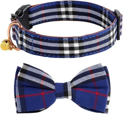 Yizepet Dog Collar with Bow Tie- Adjustable pet Collar for Dogs with Metal snap Fastener Collar, Stylish Pattern for Small Medium or Large Boy and Girl Dog and Cat in Kuwait