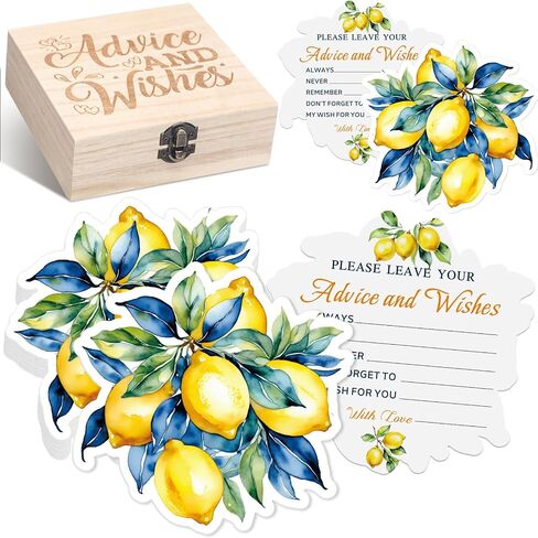 50 Pcs Double Side Baby Predictions & Advice Cards for New Parents Baby Shower Games with Cards Wooden Keepsake Box for Wishes Decorations (Flower) in Saudi Arabia