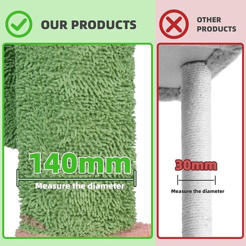 Roypet قابل للتعديل 93 "-116" طويل القامة القط تسلق شجرة 5 طبقات كيتي مركز النشاط من الأرض إلى السقف لعبة متسلق القط مع أرجوحة معلقة وأعمدة الخدش أثاث القطط، رمادي in Kuwait