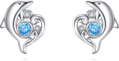 Horseshoe Earrings 925 Sterling Silver Blue Opal Horse Shoe Studs Earrings Hypoallergenic Jewelry Gifts for Women Men in Saudi Arabia