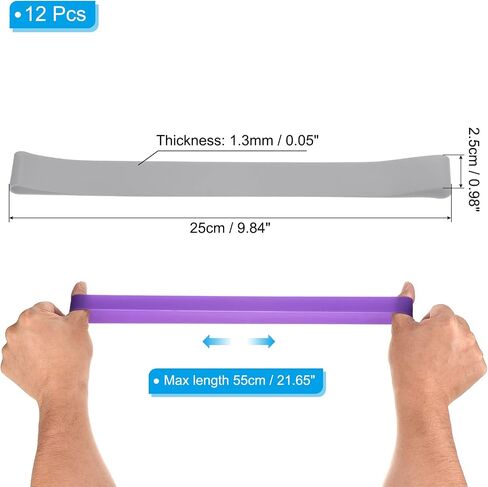 PATIKIL Towel Bands, 12 Pack Elastic Beach Chair Towel Clips, Windproof Silicone Rubber Bands Straps, Gray in Saudi Arabia