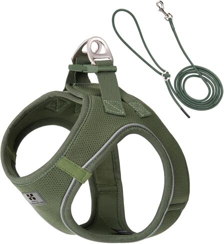 Adjustable Dog Harness with Leash, Reflective Mesh, No-Pull Design，Matching Lead Rope (Brown, S) in Kuwait