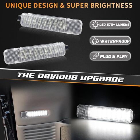 HERCOO Interior Door Light LED Door Panel Courtesy Lights Lamp Assembly Compatible with Chevy Silverado GMC Sierra 1500 2500 3500 HD Tahoe Suburban Yukon Cadillac Escalade Hummer H2, White Red in Kuwait