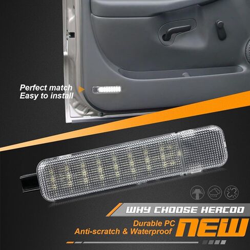 HERCOO Interior Door Light LED Door Panel Courtesy Lights Lamp Assembly Compatible with Chevy Silverado GMC Sierra 1500 2500 3500 HD Tahoe Suburban Yukon Cadillac Escalade Hummer H2, White Red in Kuwait