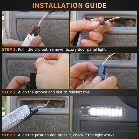 HERCOO Interior Door Light LED Door Panel Courtesy Lights Lamp Assembly Compatible with Chevy Silverado GMC Sierra 1500 2500 3500 HD Tahoe Suburban Yukon Cadillac Escalade Hummer H2, White Red in Kuwait