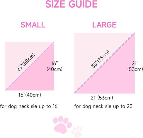 Tunkoo Dog Bandana Super Cute Pink Plaid Cotton Dog Scarf - Durable and Stylish Adjustable for Girl Small and Large Square Puppy Kerchief, S in Kuwait