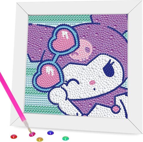 YSUNETER Diamond Painting Kits for Kids Beginner - Framed DIY 5D Full Drill Diamond Art Kits for Children, Cute Animals Round Crystal Rhinestone Gem Art Crafts Home Wall Art Decor 5.9 x 5.9 Inches in Saudi Arabia