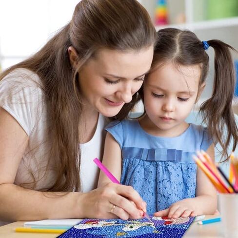 YSUNETER Diamond Painting Kits for Kids Beginner - Framed DIY 5D Full Drill Diamond Art Kits for Children, Cute Animals Round Crystal Rhinestone Gem Art Crafts Home Wall Art Decor 5.9 x 5.9 Inches in Saudi Arabia