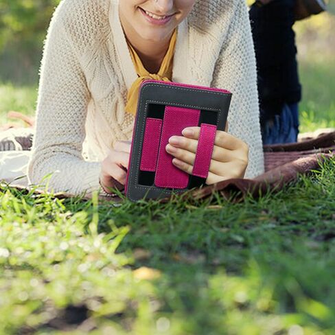 حافظة WALNEW بحامل لجهاز Kindle الجديد مقاس 6 بوصات (إصدار 2022)، وغطاء قلاب بحامل متعدد المشاهدة مع شريطين لليدين وخاصية النوم/الاستيقاظ التلقائي تناسب Kindle (الجيل الحادي عشر) - إصدار 2022 (أسود) in Kuwait