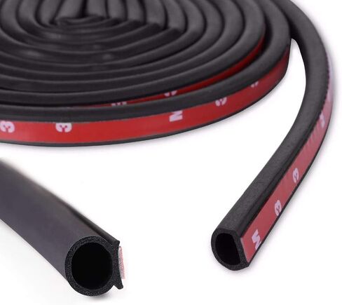25Ft D-Shape Rubber Weather Stripping - 1/2" X 7/16" Car Door Seal Strip Hollow with Bulb Gasket Weatherstrip(Self-Adhesive) Soundproof for Automotive Door Window in Kuwait