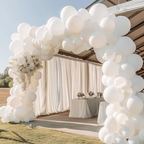 110 Pack White Balloons 12 Inch, White Latex Party Balloons for Birthday Party Graduation Engagement Anniversary Baby Showers Wedding Decorations New Year Decorations in Saudi Arabia