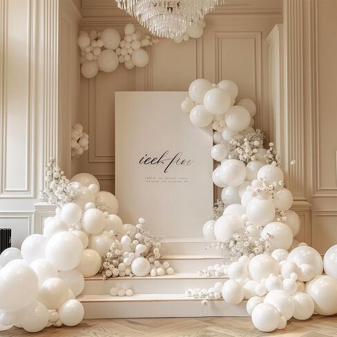 110 Pack White Balloons 12 Inch, White Latex Party Balloons for Birthday Party Graduation Engagement Anniversary Baby Showers Wedding Decorations New Year Decorations in Saudi Arabia