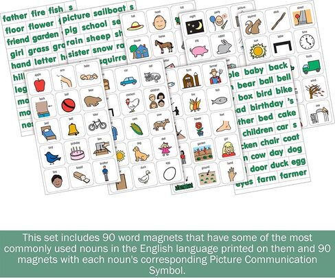 Barker Creek Learning Magnets ، للأطفال ، رمز اتصال الصور مغناطيس الأسماء عالية التردد والكلمات المصاحبة (3005) in Saudi Arabia