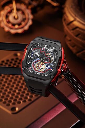 LILUOKE Watches for Men with Chronograph Analog Display and Calendar, 3ATM Waterproof Watch, Quartz Watch with Stainless Steel, Square Black Watches, Casual and Fancy Wrist Watch, Relojes Para Hombres in Saudi Arabia
