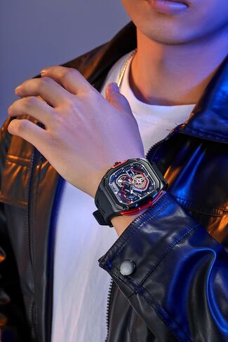 LILUOKE Watches for Men with Chronograph Analog Display and Calendar, 3ATM Waterproof Watch, Quartz Watch with Stainless Steel, Square Black Watches, Casual and Fancy Wrist Watch, Relojes Para Hombres in Saudi Arabia