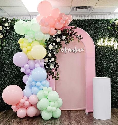 Pastel Green Balloons in different sizes 5 10 12 18inch-134pcs Pastel Green Balloons for Garland Arch，Baby Shower Graduation Wedding Anniversary Gender Reveal Birthday Party Decorations in Saudi Arabia