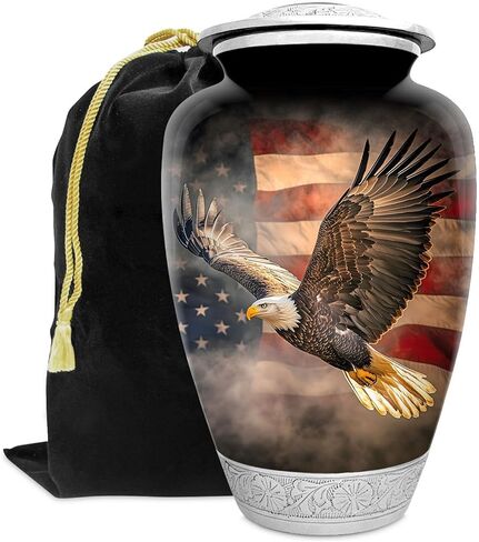 Blue Keepsake Urn for Adult Human Ashes | Large Handcrafted Funeral Memorial | Hummingbird Funeral Decorative Cremation Keepsake urn for Women and Men in Kuwait