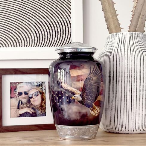 Blue Keepsake Urn for Adult Human Ashes | Large Handcrafted Funeral Memorial | Hummingbird Funeral Decorative Cremation Keepsake urn for Women and Men in Kuwait