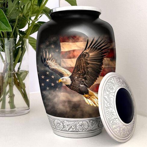 Blue Keepsake Urn for Adult Human Ashes | Large Handcrafted Funeral Memorial | Hummingbird Funeral Decorative Cremation Keepsake urn for Women and Men in Kuwait