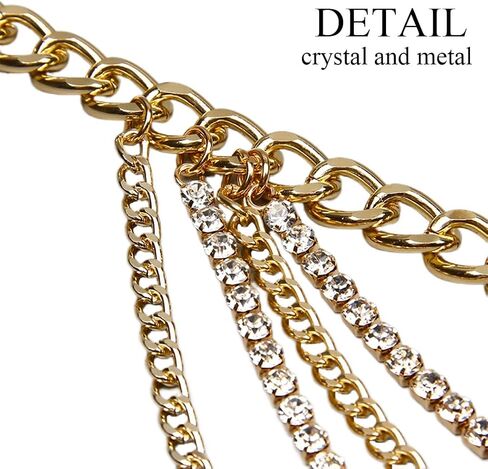 Bodiy متعدد الطبقات الخصر سلسلة حزام الكوبي كريستال سباركلي البطن سلاسل الهذيان الجسم مجوهرات اكسسوارات للنساء والفتيات in Saudi Arabia