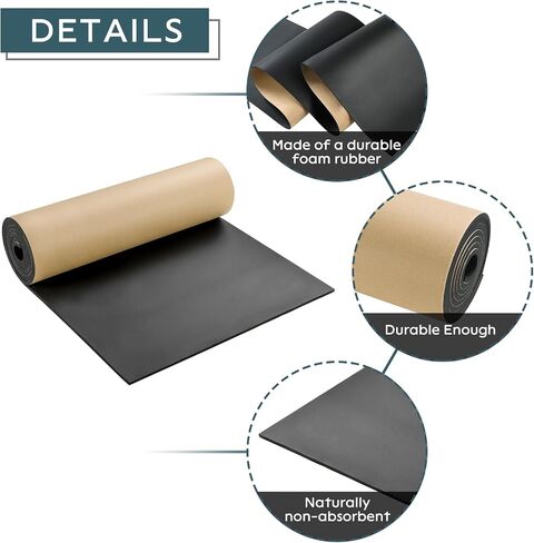NATGAI Sponge Neoprene with Adhesive Foam Rubber Sheet 1/8" Thick X 12" Wide X 24" Long, Cut to Multiple Dimensions and Lengths - DIY, Gaskets, Cosplay, Costume, Crafts in Kuwait
