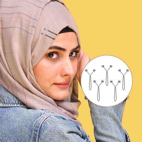 24pcs Hijab Pins for Women, Fashion Exquisite Shawl Scarf Clip Muslim Hijab Clips Safety Brooch Pin Buttons for Women Headscarf Wedding Dress Sweater Jewelry Accessories (Gold) in Saudi Arabia