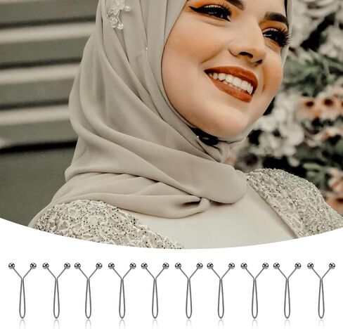 24pcs Hijab Pins for Women, Fashion Exquisite Shawl Scarf Clip Muslim Hijab Clips Safety Brooch Pin Buttons for Women Headscarf Wedding Dress Sweater Jewelry Accessories (Gold) in Saudi Arabia