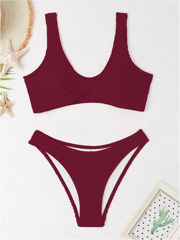 SOLY HUX Bikini Sets for Women Twist Front Swimsuit Two Piece Bathing Suits in Saudi Arabia