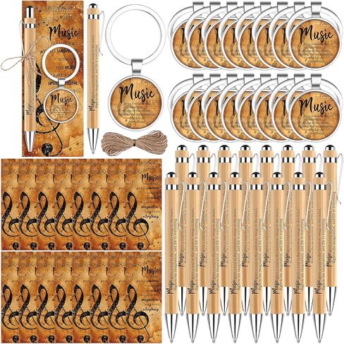 Youdaju 10 Sets Bulk Music Themed Gifts Including Music Notebooks with Bamboo Pen Inspirational Music Gifts Perfect Appreciation Gifts for Students Friends Colleagues and Family in Kuwait
