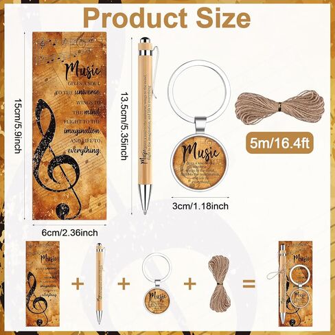 Youdaju 10 Sets Bulk Music Themed Gifts Including Music Notebooks with Bamboo Pen Inspirational Music Gifts Perfect Appreciation Gifts for Students Friends Colleagues and Family in Kuwait
