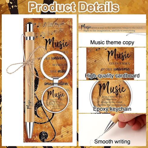 Youdaju 10 Sets Bulk Music Themed Gifts Including Music Notebooks with Bamboo Pen Inspirational Music Gifts Perfect Appreciation Gifts for Students Friends Colleagues and Family in Kuwait