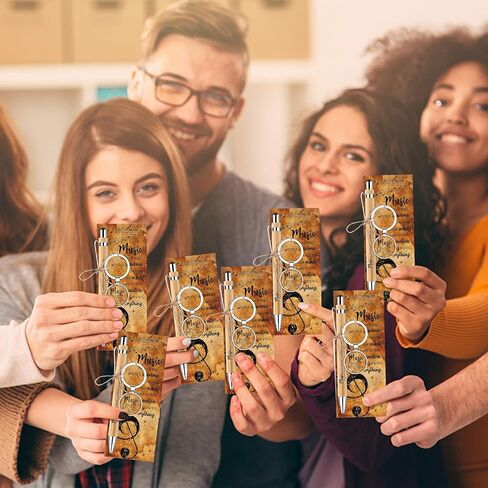 Youdaju 10 Sets Bulk Music Themed Gifts Including Music Notebooks with Bamboo Pen Inspirational Music Gifts Perfect Appreciation Gifts for Students Friends Colleagues and Family in Kuwait