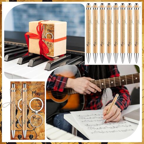 Youdaju 10 Sets Bulk Music Themed Gifts Including Music Notebooks with Bamboo Pen Inspirational Music Gifts Perfect Appreciation Gifts for Students Friends Colleagues and Family in Kuwait