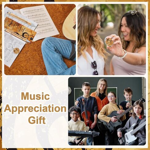 Youdaju 10 Sets Bulk Music Themed Gifts Including Music Notebooks with Bamboo Pen Inspirational Music Gifts Perfect Appreciation Gifts for Students Friends Colleagues and Family in Kuwait