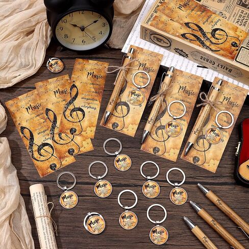 Youdaju 10 Sets Bulk Music Themed Gifts Including Music Notebooks with Bamboo Pen Inspirational Music Gifts Perfect Appreciation Gifts for Students Friends Colleagues and Family in Kuwait