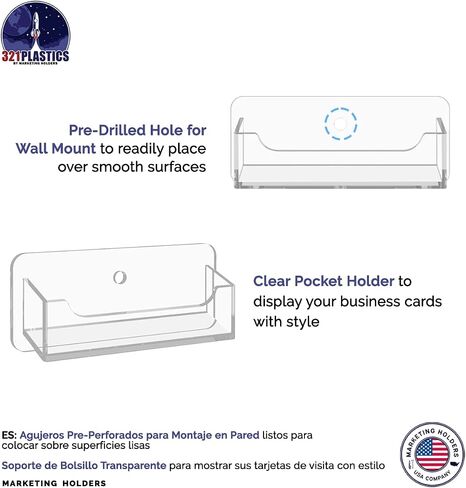 Marketing Holders Hanging Business Card Holder with Hardware for 3.5" x 2" Gift Cards Retail Holder Reward Points and Contact Card Display Clear Acrylic Rack in Saudi Arabia