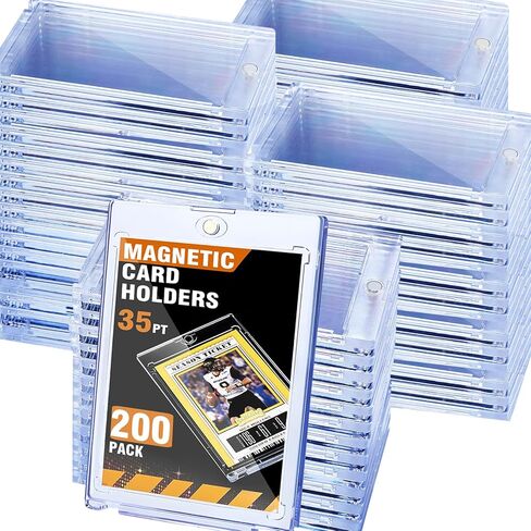300ct Magnetic Card Holder for Trading Cards,35pt One Touch Card Holder,UV Protectors Hard Plastic,Display Card Case,Baseball Cards Holder for Sports,Football,Game,MTG (300 PACK) in Kuwait