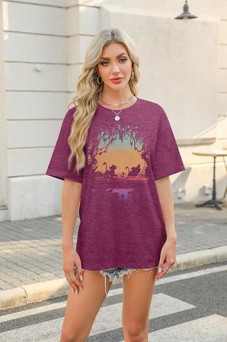 FASHGL Magic Word T Shirt Women Funny Animal Graphic Print Pine Tree Shirts Casual Short Sleeve Nature Tee Tops in Kuwait