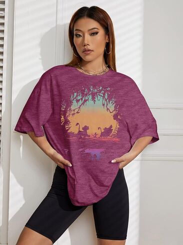 FASHGL Magic Word T Shirt Women Funny Animal Graphic Print Pine Tree Shirts Casual Short Sleeve Nature Tee Tops in Kuwait