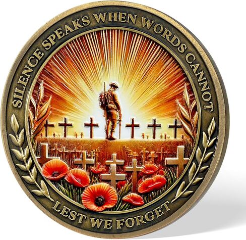 Veterans Challenge Coin Thank You for Your Service Military Coin (Red Poppy) in Saudi Arabia