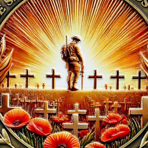 Veterans Challenge Coin Thank You for Your Service Military Coin (Red Poppy) in Saudi Arabia