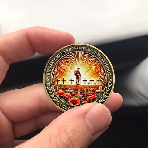 Veterans Challenge Coin Thank You for Your Service Military Coin (Red Poppy) in Saudi Arabia