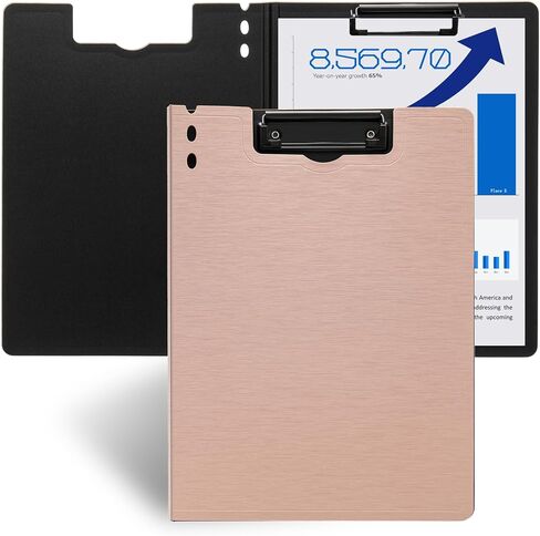 Y Yoma 2 Pack Pack Plastic Clipboard Folder مع مقطع منخفض للملفات المظهر المنخفض لـ A4 Size Size Sheet 360 Flip Flip Writing Pad Profile Clip Filed for Office School Business Classiros Outdoor ، Pink in Kuwait